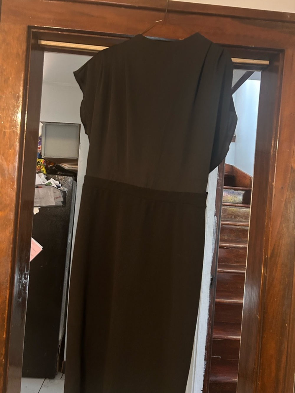 Express Black Midi Dress with Cap Sleeves